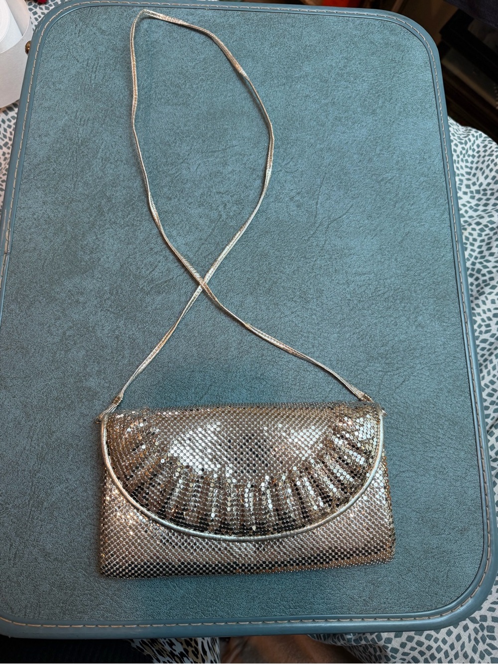 Vintage Whiting and Davis silver tone purse